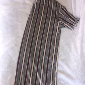 Red, Cream & Blue Velvet Dress